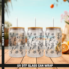 Load image into Gallery viewer, three glasses with floral designs on them sitting on a table
