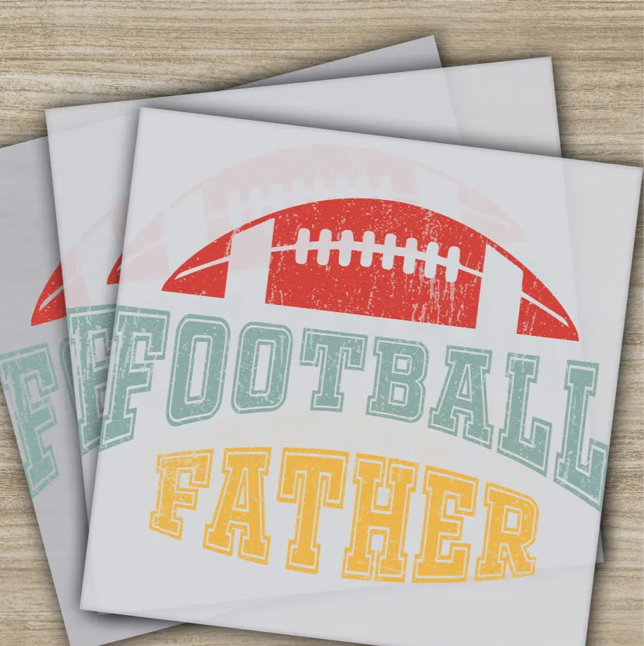 Football Father American Football Transfers Ready to Press Personalized DTF Transfers Sport Gifts Heat Press DTF