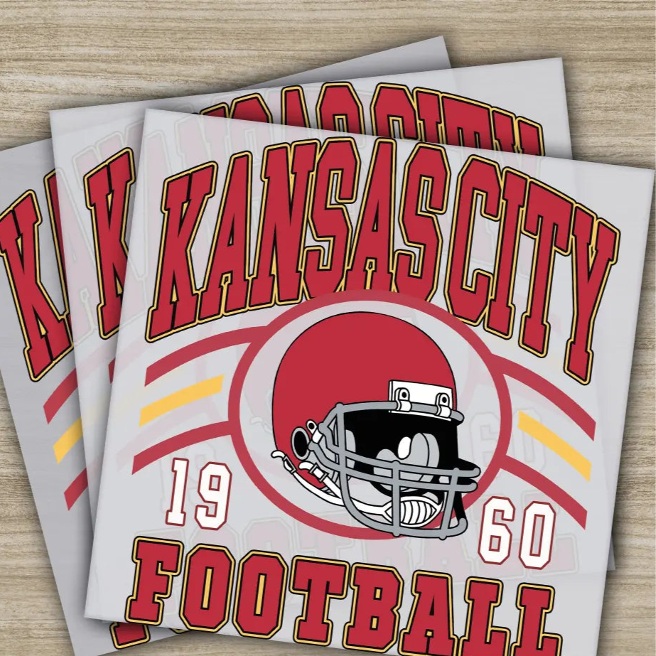 Football Kansas American Football Transfers Ready to Press Personalized DTF Transfers Sport Gifts Heat Press DTF