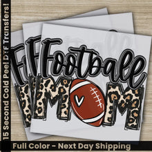 Load image into Gallery viewer, Football Mom Leopard Heart American Football Transfers Ready to Press Personalized DTF Transfers Sport Gifts Heat Press
