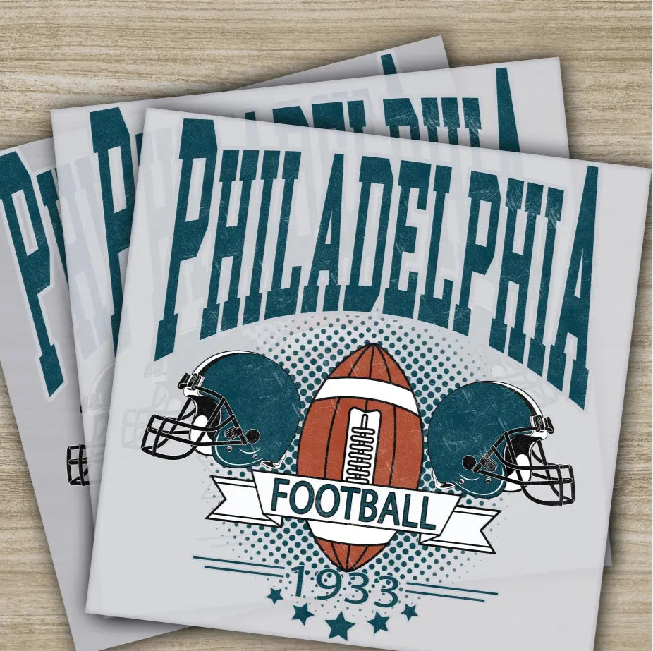 Football Philadelphia 1933 American Football Transfers Ready to Press Personalized DTF Transfers Sport Gifts Heat Press