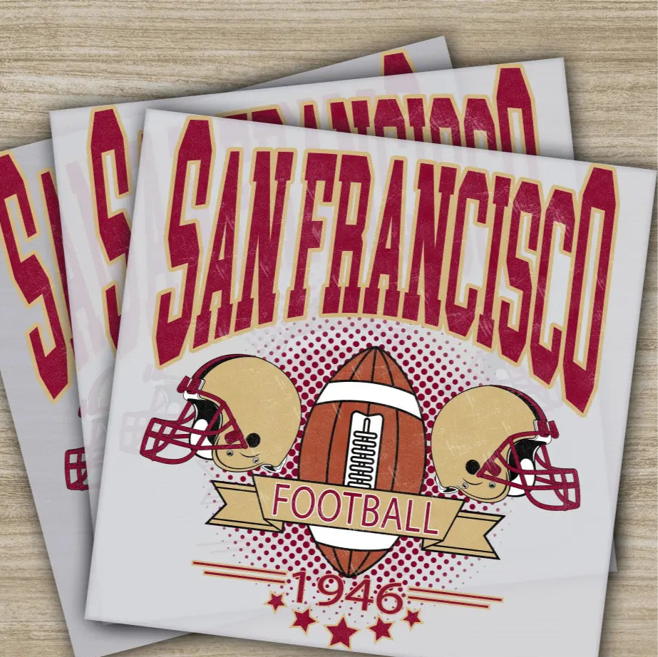 Football San Francisco American Football Transfers Ready to Press Personalized DTF Transfers Sport Gifts Heat Press DTF