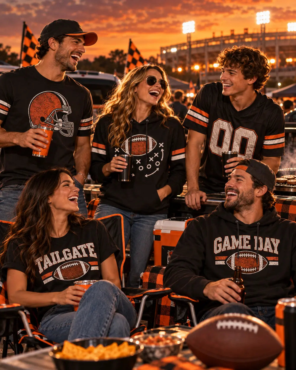 Football team and school spirit apparel with custom DTF shirts and game day gear by MAYA TX