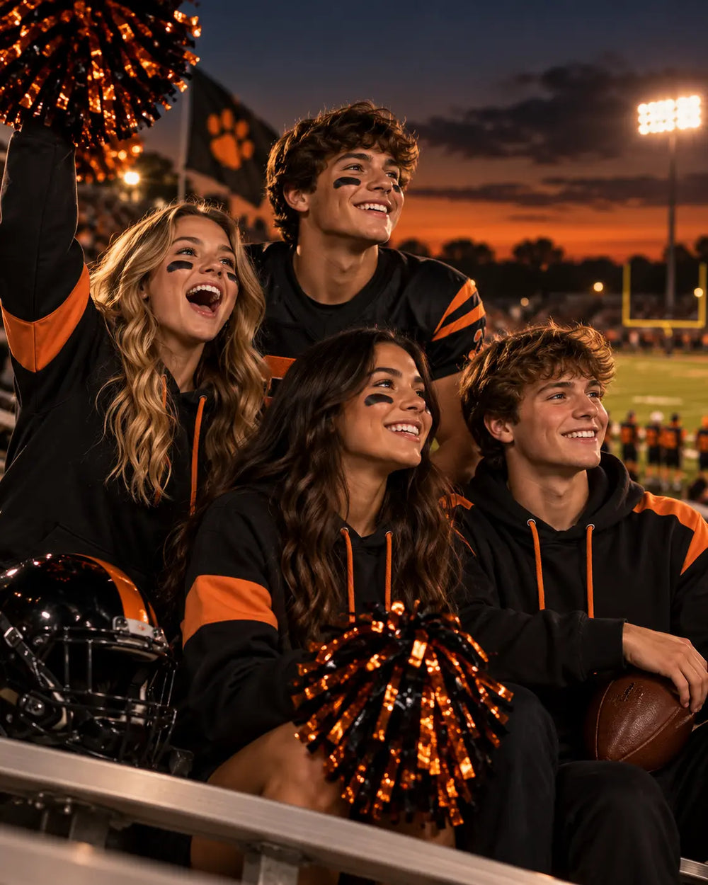 Football team and school spirit apparel with custom DTF shirts and game day gear by MAYA TX
