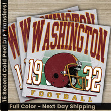 Load image into Gallery viewer, Football Washington 1932 American Football Transfers Ready to Press Personalized DTF Transfers Sport Gifts Heat Press
