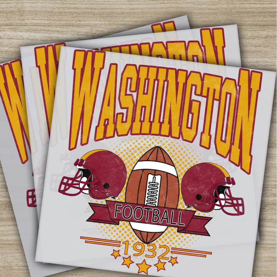 Football Washington American Football Transfers Ready to Press Personalized DTF Transfers Sport Gifts Heat Press DTF
