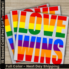 Load image into Gallery viewer, Gay Pride LGBTQ Love Wins Trans Rights Top Pride Flag Ready to Press Personalized DTF Transfer High Quality Heat Press
