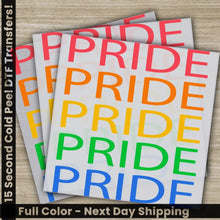 Load image into Gallery viewer, Gay Pride LGBTQ Rainbow Trans Rights Top Pride Flag Ready to Press Personalized DTF Transfer High Quality Heat Press
