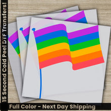 Load image into Gallery viewer, Gay Pride LGBTQ Rainbow Trans Rights Top Pride Flag Ready to Press Personalized DTF Transfer High Quality Heat Press
