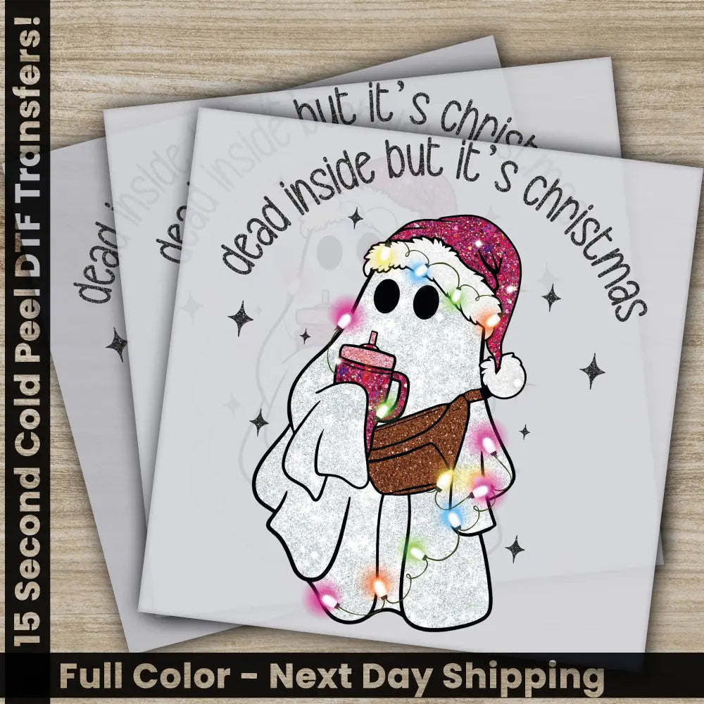 Ghost Christmas DTF Transfers Ready to Press Personalized Gifts Direct to Film Sublimation Screen Prints Fast Shipping
