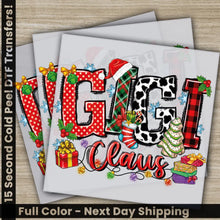 Load image into Gallery viewer, Gigi Claus Christmas DTF Transfers Ready to Press Personalized Gifts Direct to Film Sublimation Screen Prints Fast
