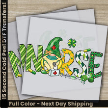 Load image into Gallery viewer, Gnomie Nurse St. Patrick’s Day Transfers Ready to Press Personalized DTF Transfers St. Patrick’s Gifts Heat Press
