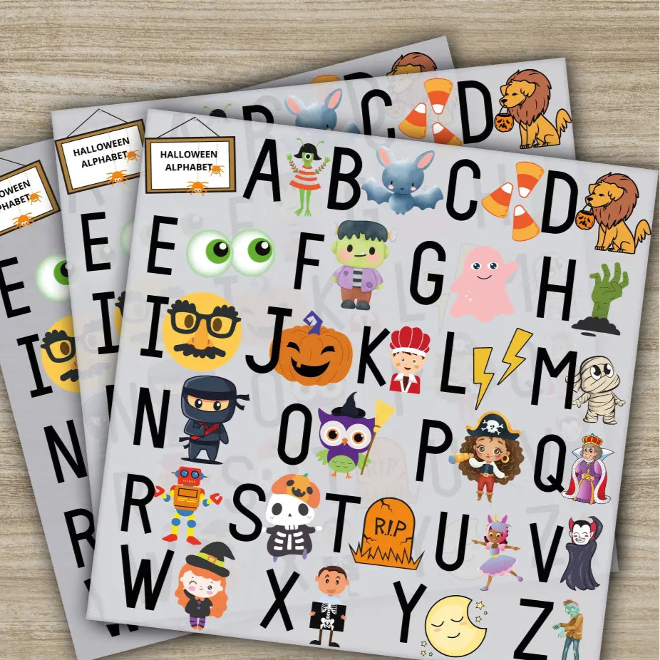 Halloween Alphabet Transfers Ready to Press Personalized DTF Transfers For Family Gifts Heat Press DTF Transfers