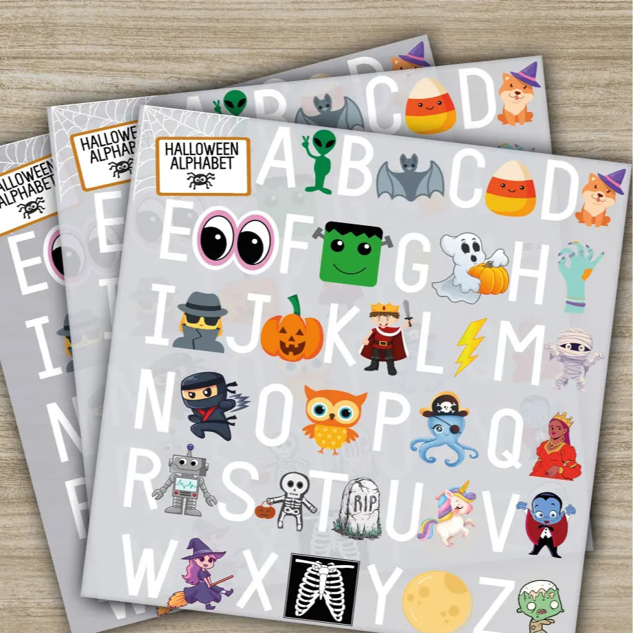 Halloween Alphabet Transfers Ready to Press Personalized DTF Transfers For Family Gifts Heat Press DTF Transfers