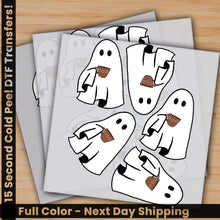 Load image into Gallery viewer, Halloween Cute Ghost Coffee Ready to Press Personalized Gifts Sublimation DTF Prints Trendy DTF Prints Ready for Press
