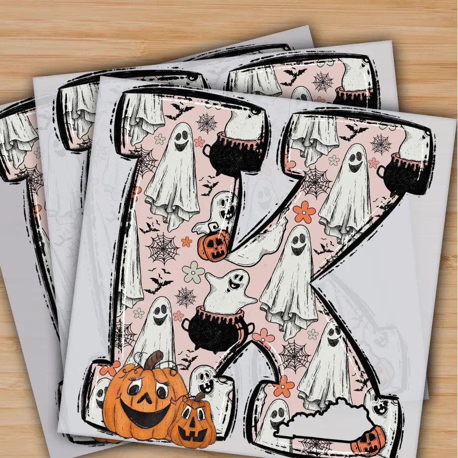 Halloween Cute Ghost Ready to Press Personalized Gifts Sublimation DTF Prints Trendy DTF Prints Ready for Press High