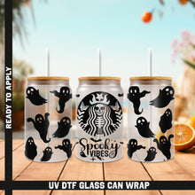 Load image into Gallery viewer, a group of starbucks drink cups with halloween decorations on them
