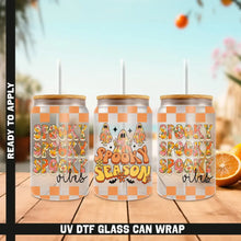 Load image into Gallery viewer, Halloween Pumpkin Spooky Season UV DTF Wrap For Glass Cup 16oz Glass Cup Cute Stickers For Cups Gift Sticker Cup
