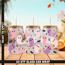 Load image into Gallery viewer, Halloween Pumpkin Spooky Season UV DTF Wrap For Glass Cup 16oz Glass Cup Cute Stickers For Cups Gift Sticker Cup
