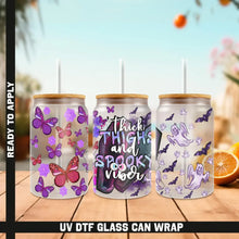 Load image into Gallery viewer, Halloween Pumpkin Spooky Season UV DTF Wrap For Glass Cup 16oz Glass Cup Cute Stickers For Cups Gift Sticker Cup
