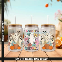 Load image into Gallery viewer, Halloween Pumpkin Spooky Season UV DTF Wrap For Glass Cup 16oz Glass Cup Cute Stickers For Cups Gift Sticker Cup
