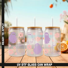 Load image into Gallery viewer, Halloween Pumpkin Spooky Season UV DTF Wrap For Glass Cup 16oz Glass Cup Cute Stickers For Cups Gift Sticker Cup
