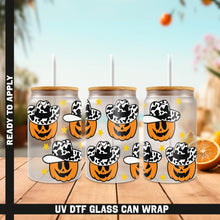 Load image into Gallery viewer, a set of six halloween glass can wraps
