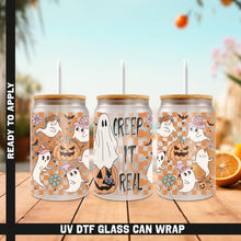 Load image into Gallery viewer, a set of three halloween themed tumblers on a wooden table
