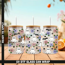 Load image into Gallery viewer, Halloween Pumpkin Spooky Season UV DTF Wrap For Glass Cup 16oz Glass Cup Cute Stickers For Cups Gift Sticker Cup
