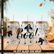 Load image into Gallery viewer, Halloween Pumpkin Spooky Season UV DTF Wrap For Glass Cup 16oz Glass Cup Cute Stickers For Cups Gift Sticker Cup
