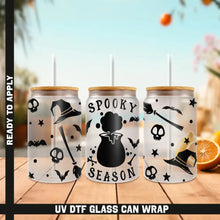 Load image into Gallery viewer, Halloween Pumpkin Spooky Season UV DTF Wrap For Glass Cup 16oz Glass Cup Cute Stickers For Cups Gift Sticker Cup
