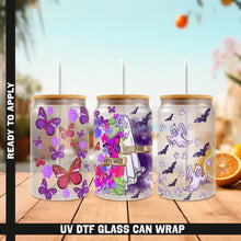 Load image into Gallery viewer, Halloween Pumpkin Spooky Season UV DTF Wrap For Glass Cup 16oz Glass Cup Cute Stickers For Cups Gift Sticker Cup
