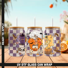 Load image into Gallery viewer, a set of three glasses with cartoon characters on them
