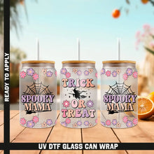 Load image into Gallery viewer, Halloween Pumpkin Spooky Season UV DTF Wrap For Glass Cup 16oz Glass Cup Cute Stickers For Cups Gift Sticker Cup
