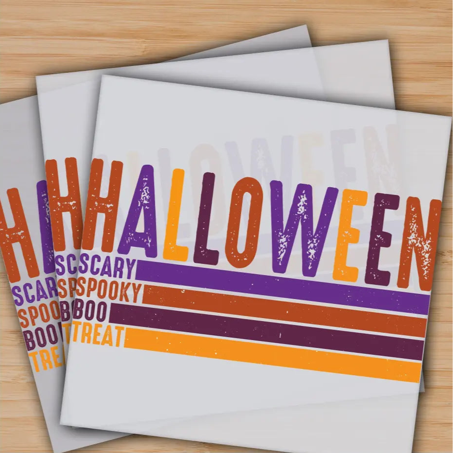 Halloween Scary Spooky Boo Treat Ready to Press Personalized Gifts Sublimation DTF Prints Trendy DTF Prints Ready