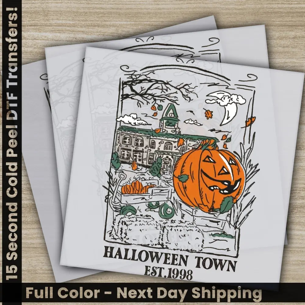 Halloween Town Transfers Ready to Press Personalized DTF Transfers For Family Gifts Heat Press DTF Transfers
