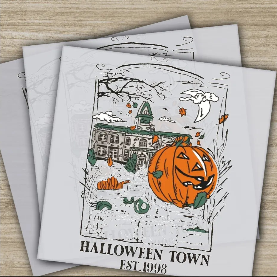 Halloween Town Transfers Ready to Press Personalized DTF Transfers For Family Gifts Heat Press DTF Transfers