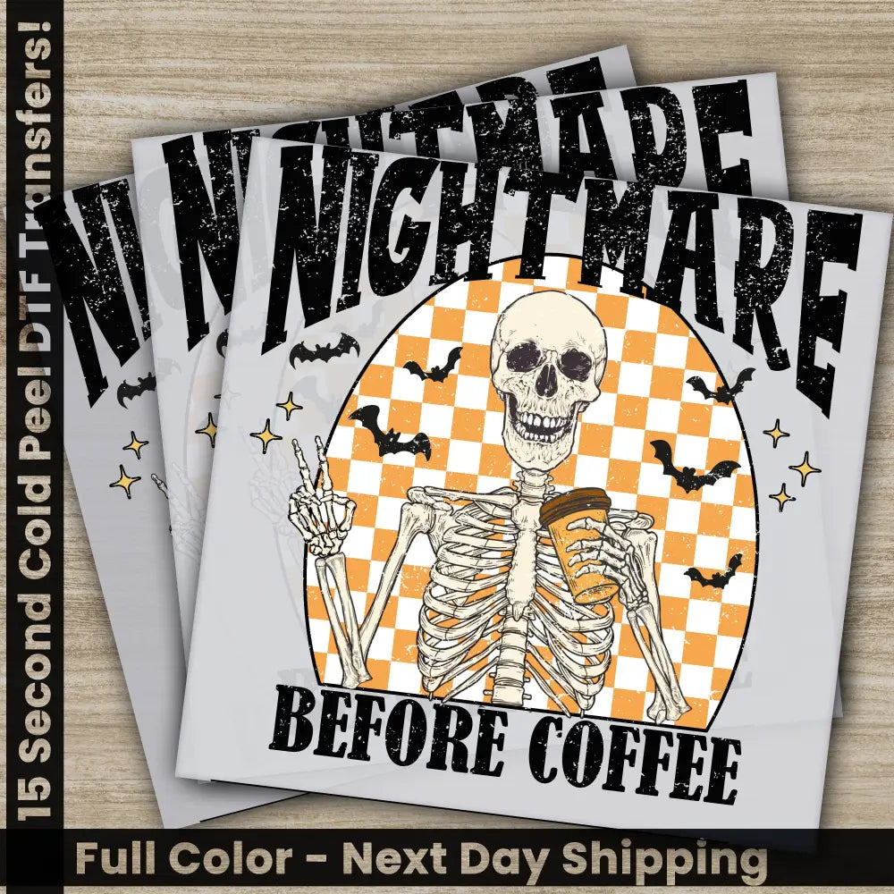 Halloween Transfers Night Mare Ready to Press Personalized DTF Transfers For Family Gifts Heat Press DTF Transfers