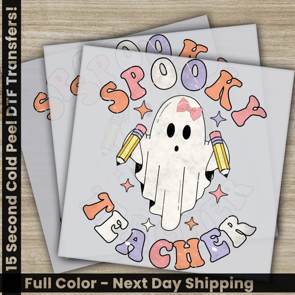 Halloween Transfers Spooky Teacher Ready to Press Personalized DTF Transfers For Family Gifts Heat Press DTF Transfers