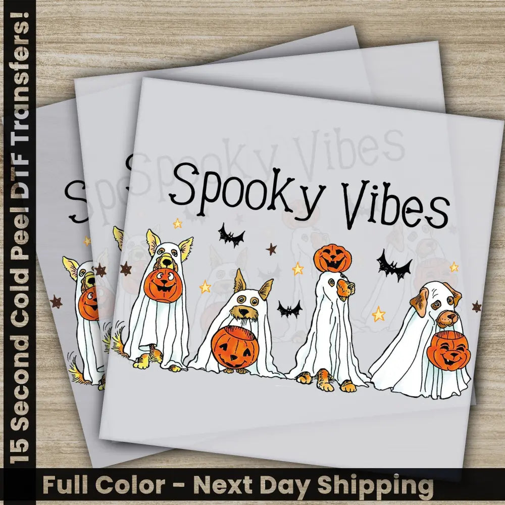 Halloween Transfers Spooky Vibes Ready to Press Personalized DTF Transfers For Family Gifts Heat Press DTF Transfers