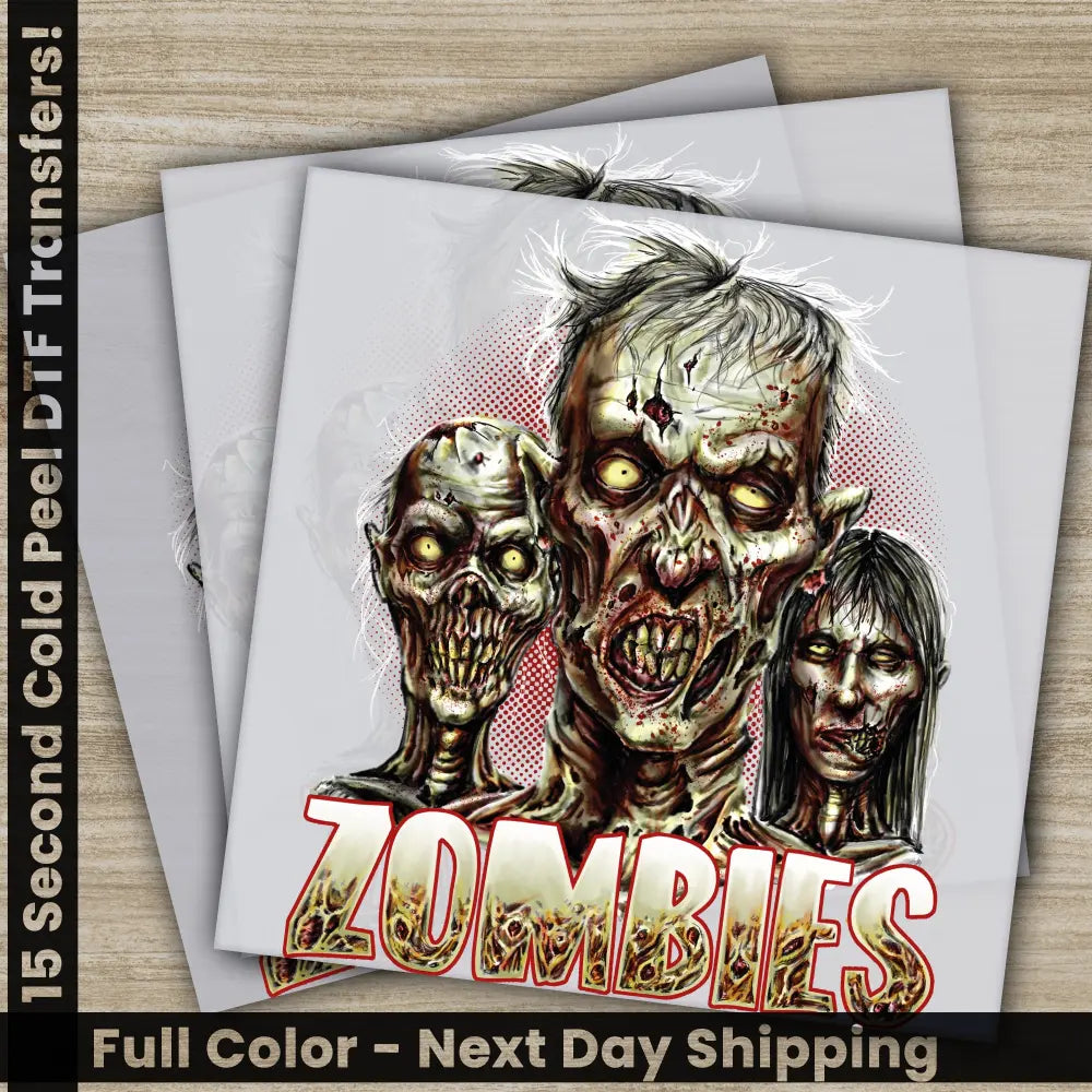 Halloween Transfers Zombies Spooky Season Ready to Press Personalized DTF Transfers For Family Gifts Heat Press DTF
