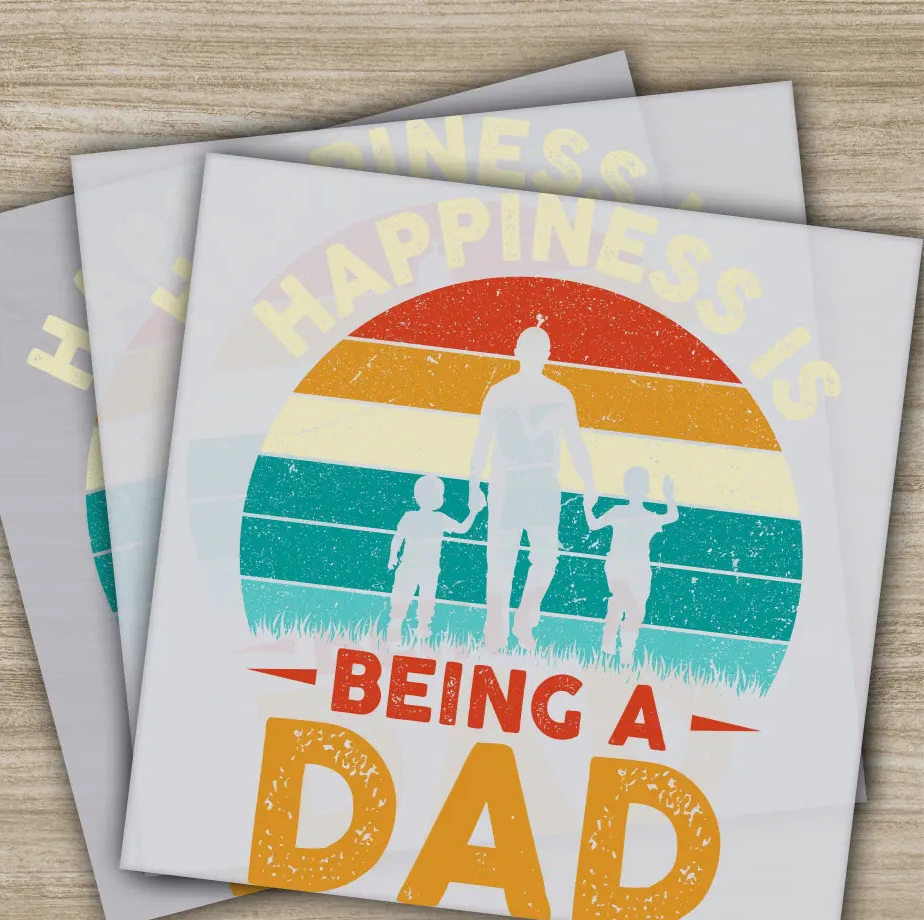 Happiness is Being a Dad Fathers Day Transfers Ready to Press Personalized DTF Transfers Father’s Day Gifts Heat Press