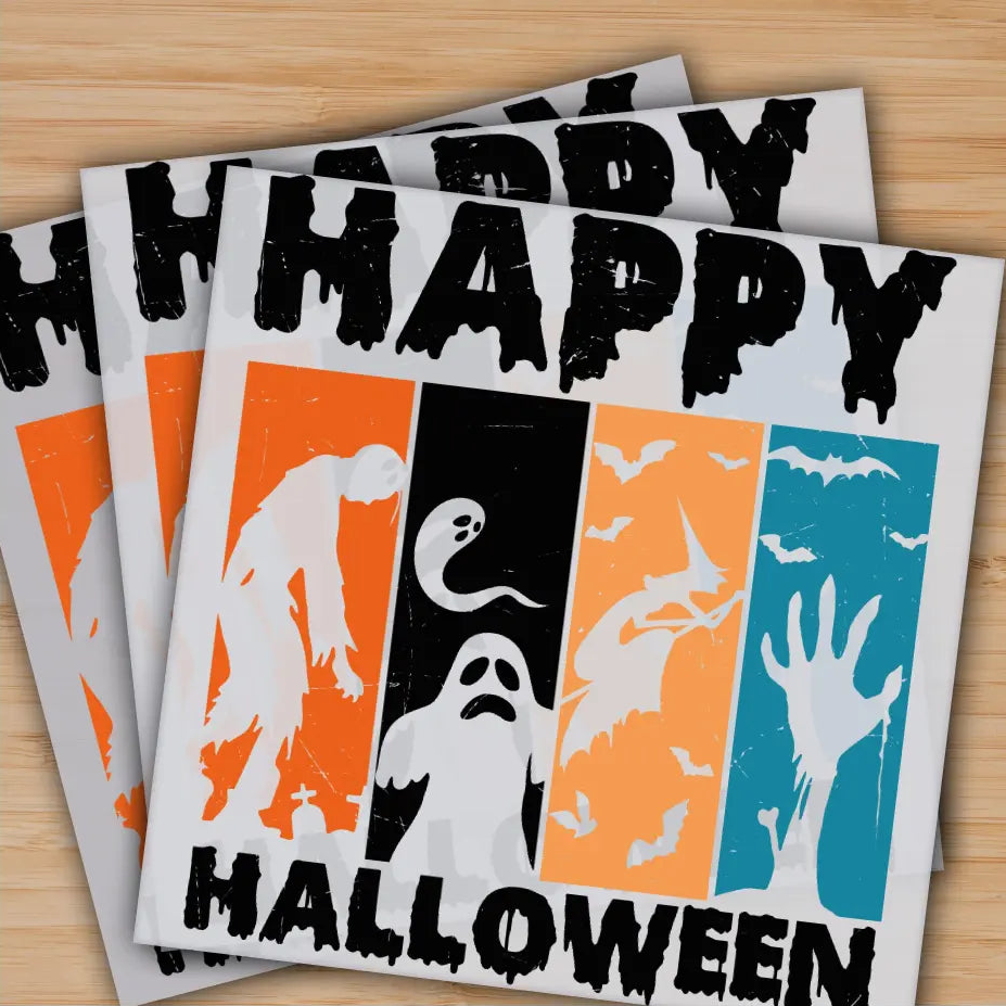Happy Halloween Spooky Ghost Ready to Press Personalized Gifts Sublimation DTF Prints Trendy DTF Prints Ready for Press