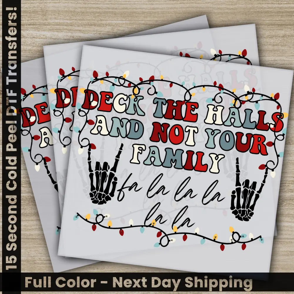 Happy New Year Christmas DTF Transfers Ready to Press Personalized Gifts Direct to Film Sublimation Screen Prints Fast