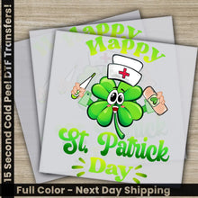 Load image into Gallery viewer, Happy Shamrock Nurse St. Patrick’s Day Transfer Ready to Press Personalized DTF Transfers St. Patrick’s Gifts Heat
