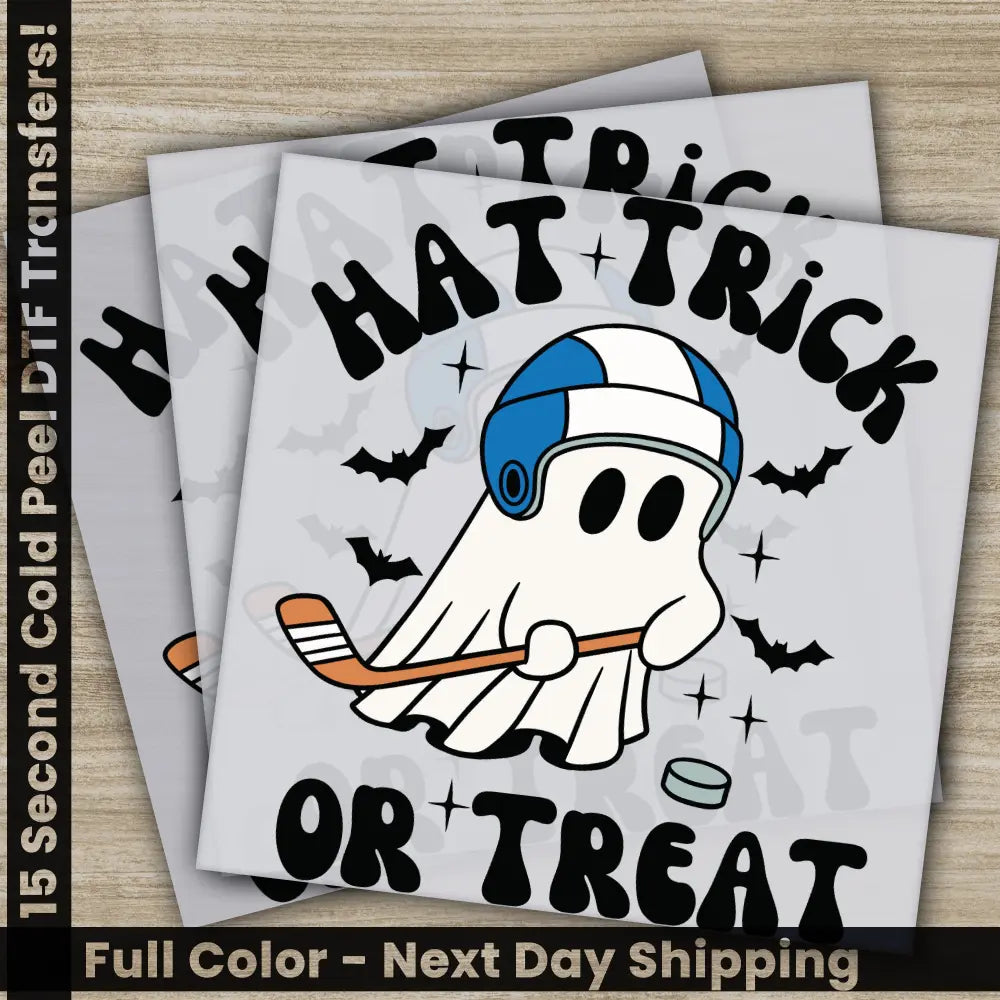 Hat Trick Or Treat Halloween Transfers Ready to Press Personalized DTF Transfers For Family Gifts Heat Press DTF