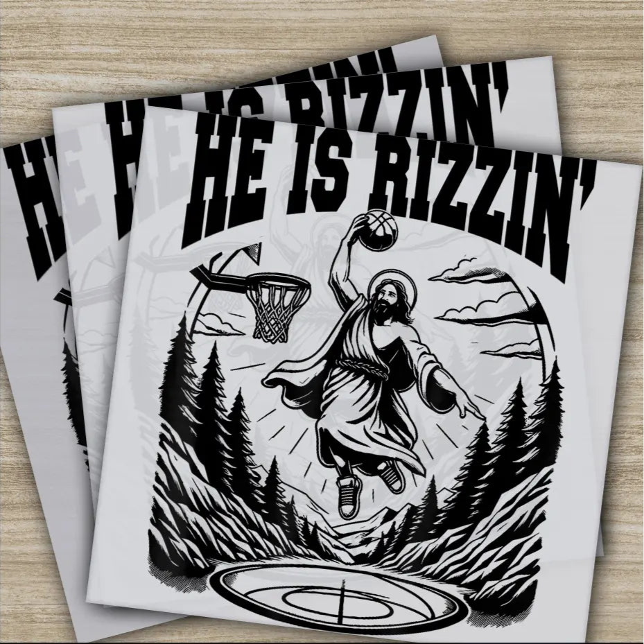 He Is Rizzin’ Funny Easter Day Ready to Press Personalized DTF Transfers Heat Press DTF Transfer
