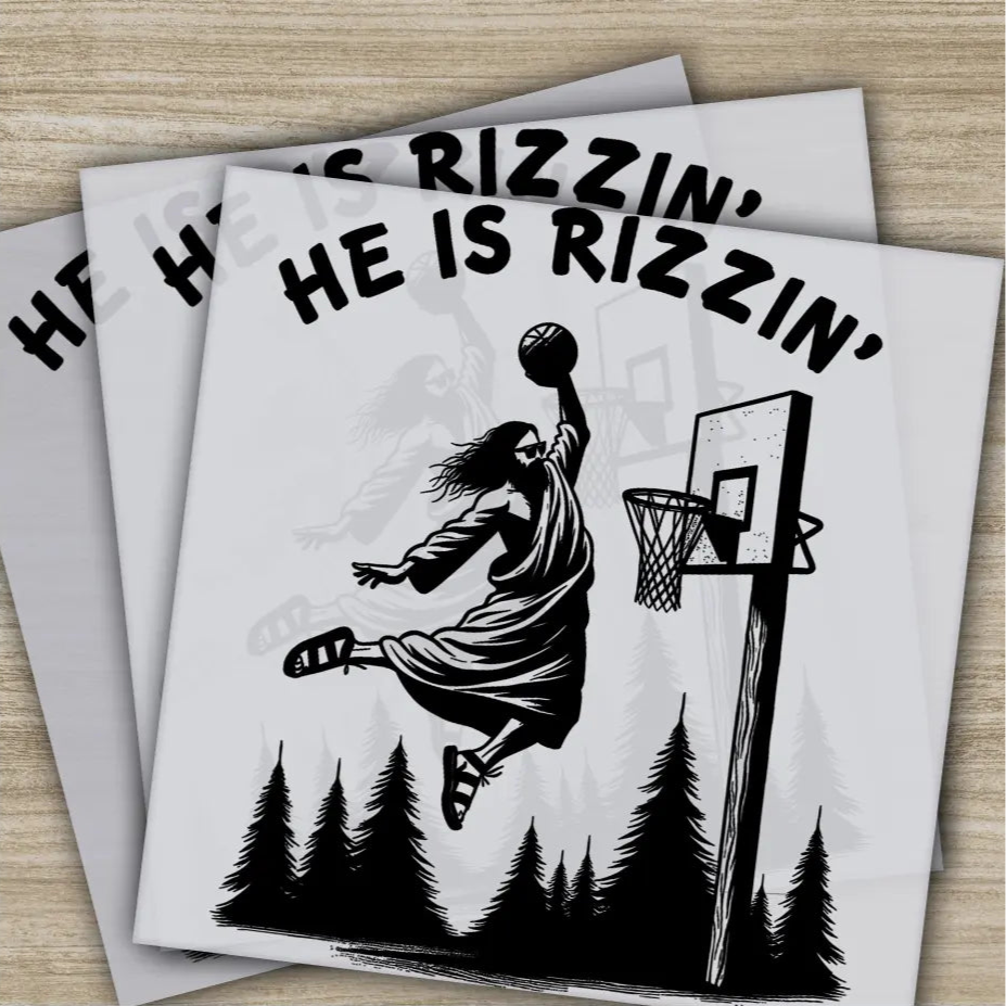 He Is Rizzin’ Funny Easter Day Ready to Press Personalized DTF Transfers Heat Press DTF Transfer