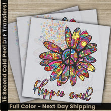 Load image into Gallery viewer, Hippie Soul Colorful Peace Ready to Press Personalized DTF Transfers Heat Press DTF Transfer
