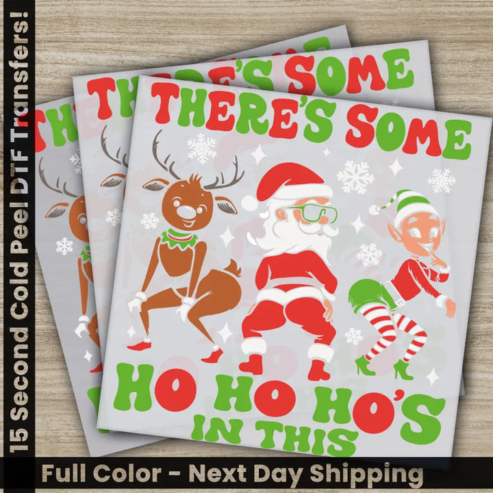 Ho Ho Ho In This House,Christmas DTF Transfers Ready to Press Personalized Gifts Direct to Film Sublimation Screen